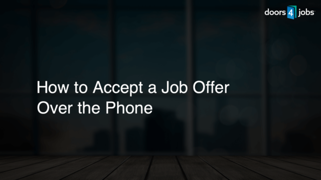 How to Accept a Job Offer Over the Phone