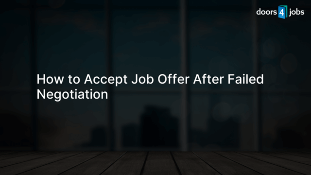 How to Accept Job Offer After Failed Negotiation