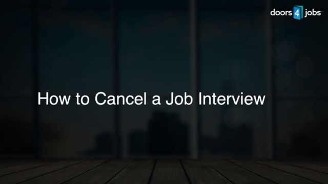 How to Cancel a Job Interview