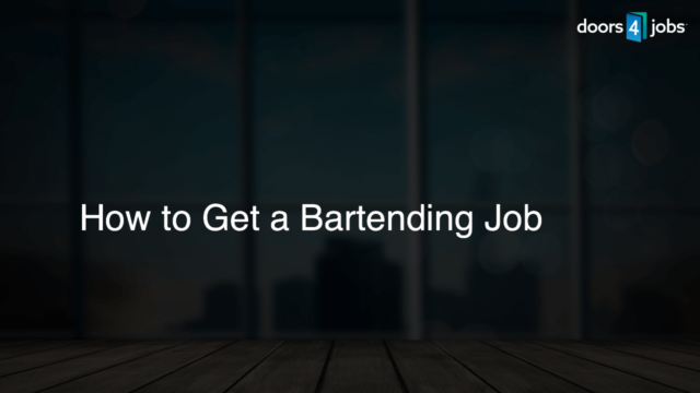 How to Get a Bartending Job