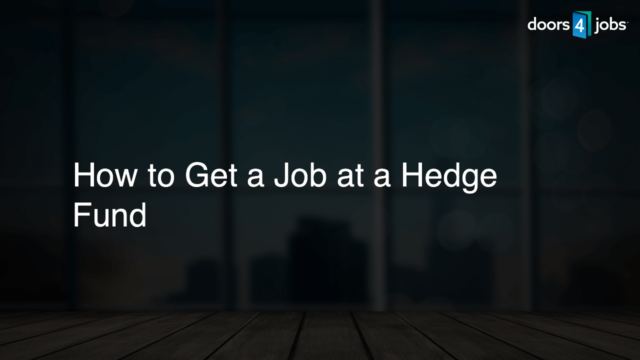 How to Get a Job at a Hedge Fund
