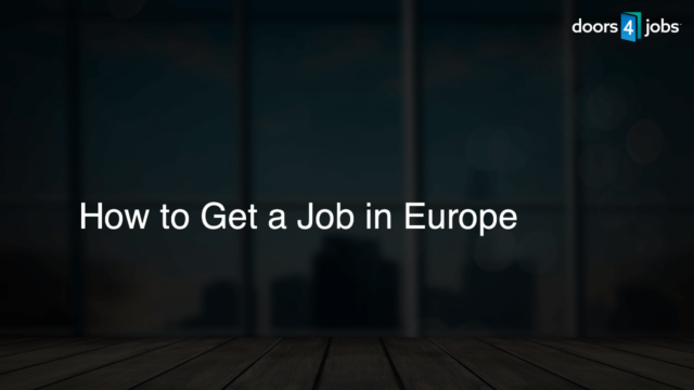 How to Get a Job in Europe