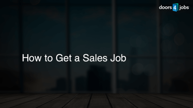 How to Get a Sales Job