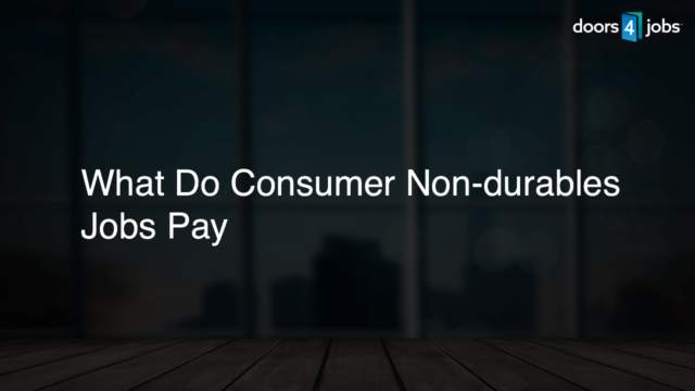 What Do Consumer Non-durables Jobs Pay