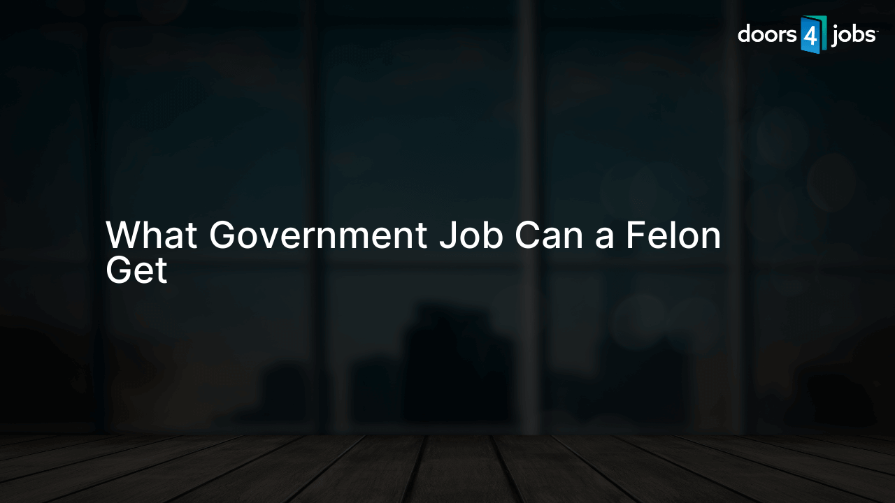 What Government Job Can a Felon Get