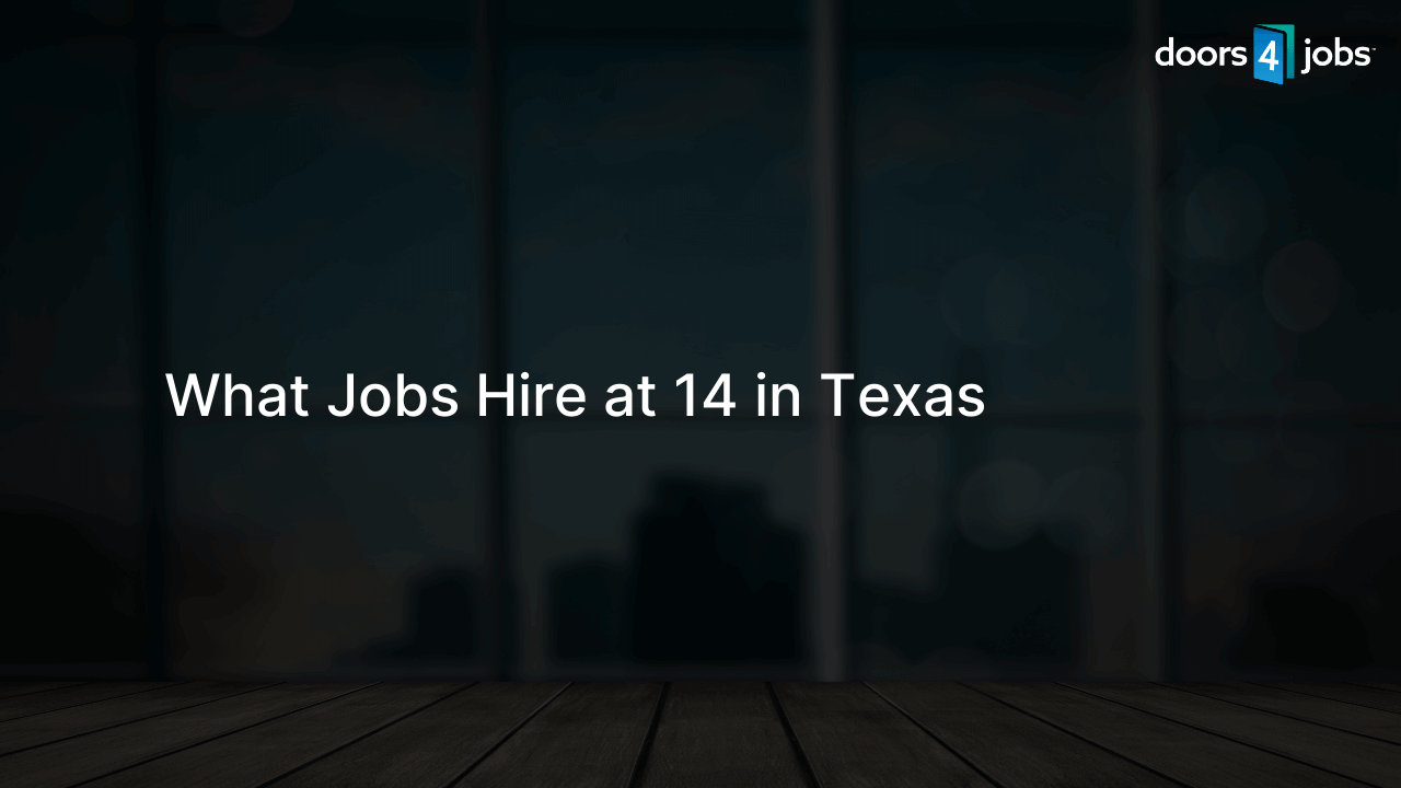 What Jobs Hire at 14 in Texas