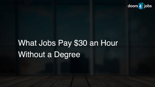 What Jobs Pay $30 an Hour Without a Degree