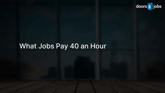 What Jobs Pay 40 an Hour